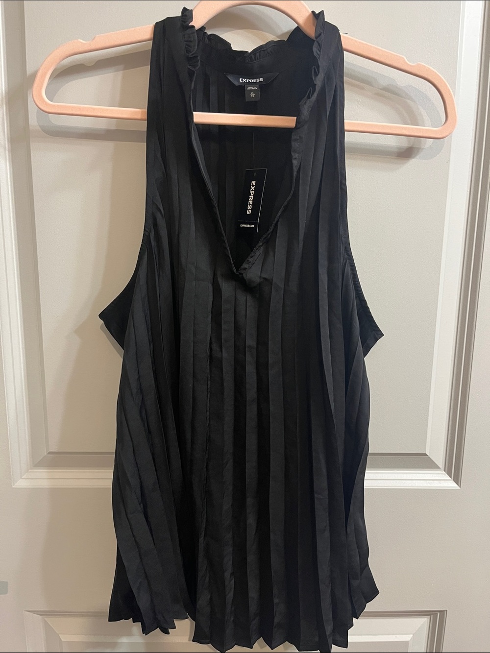 Express Black Pleated Flowy Camisole